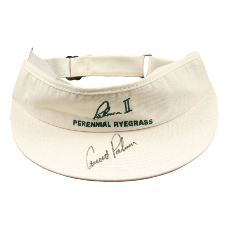 Arnold Palmer Signed Perennial Ryegrass Visor JSA