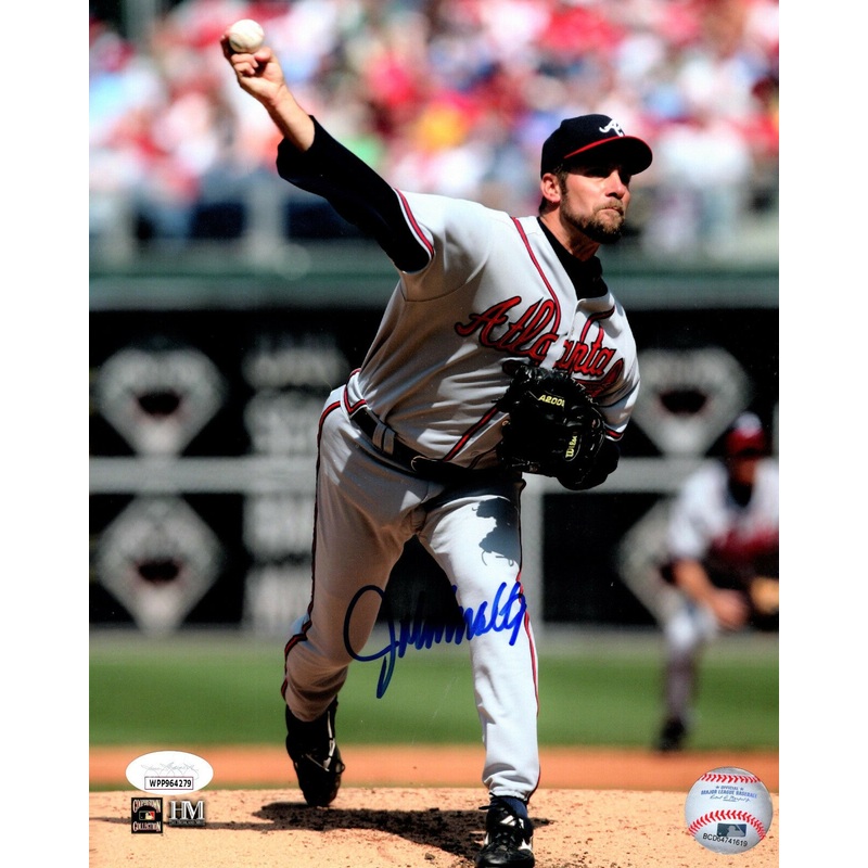Atl Braves JOHN SMOLTZ Signed 8×10 photo #2 AUTO – HOF – CY – WS CHAMP – JSA