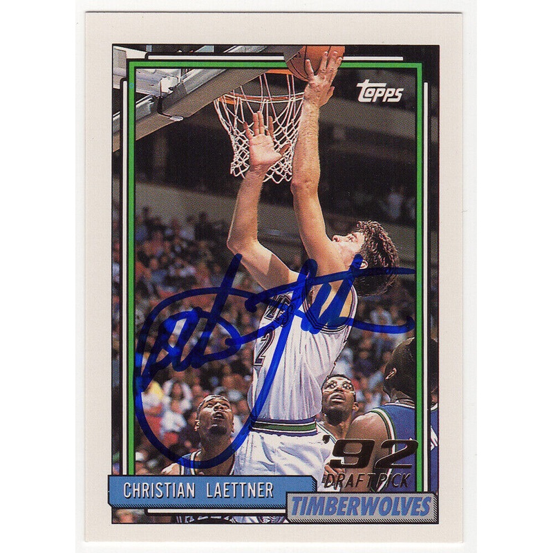 Christian Laettner Signed 1992-93 Topps Rookie Basketball Card #334 – (SS COA)