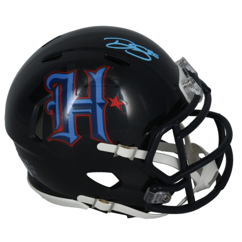 Dalton Schultz Autographed (In Blue) Texans H-Town Mini Speed Helmet Beckett