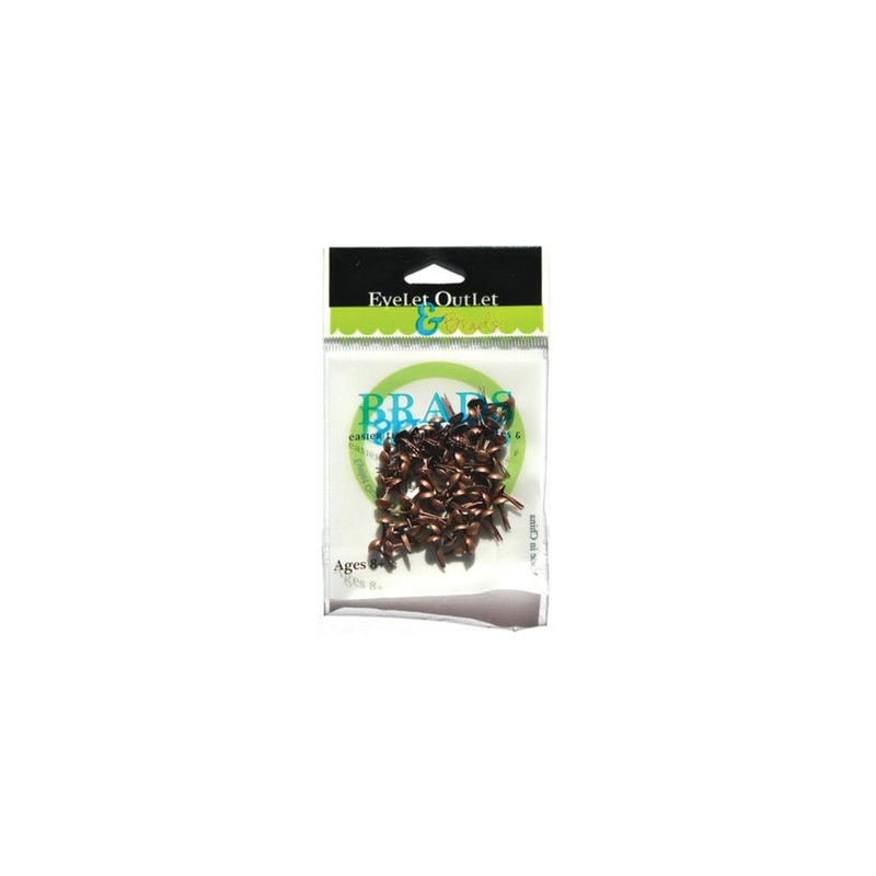 Eyelet Outlet Round Brads 4mm 70/Pkg Brushed Copper