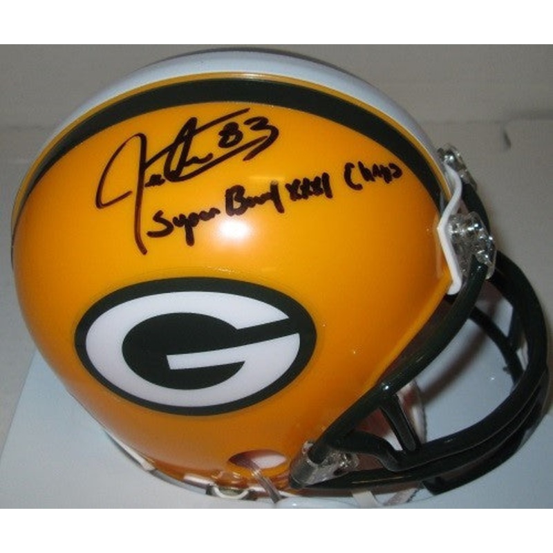 Green Bay Packers JEFF THOMASON Signed Riddell Mini Helmet AUTO w/SB XXXI CHAMPS