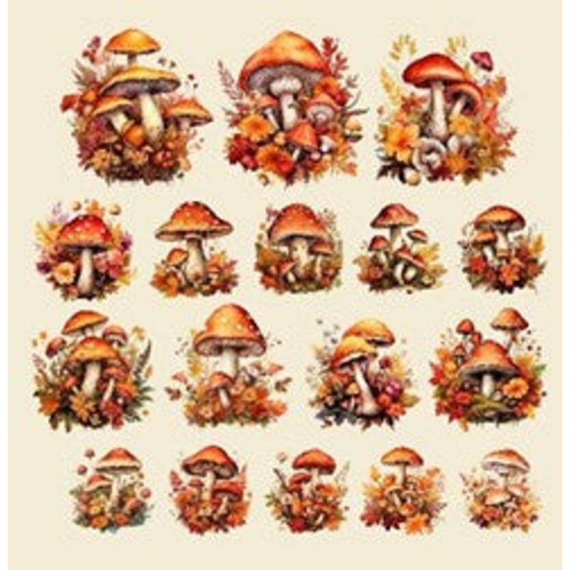 Simply Stated – Autumn Splendor Mushrooms Ephemera