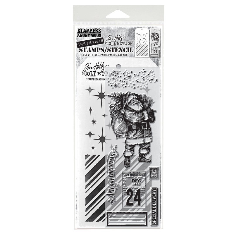 Stampers Anonymous Media #31 Tim Holtz Clear Stamp and Stencil