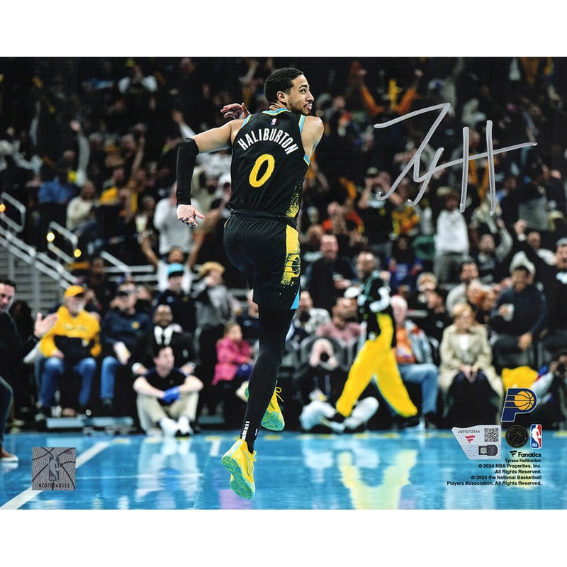 Tyrese Haliburton Signed Indiana Pacers Celebration 8×10 Photo – (Fanatics COA)