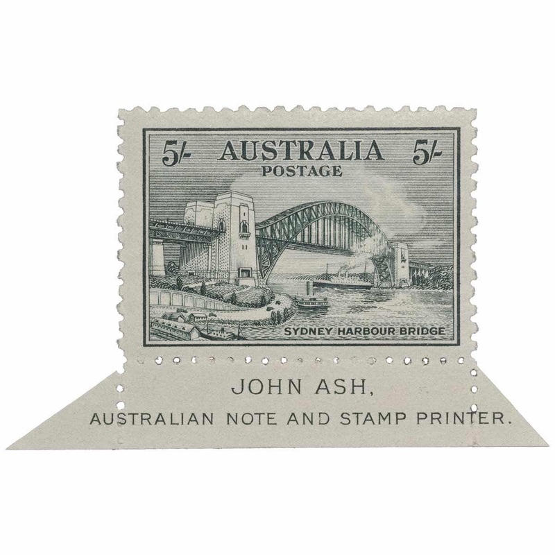 1932 5/- Sydney Harbour Bridge Imprint Stamp Mint Unhinged