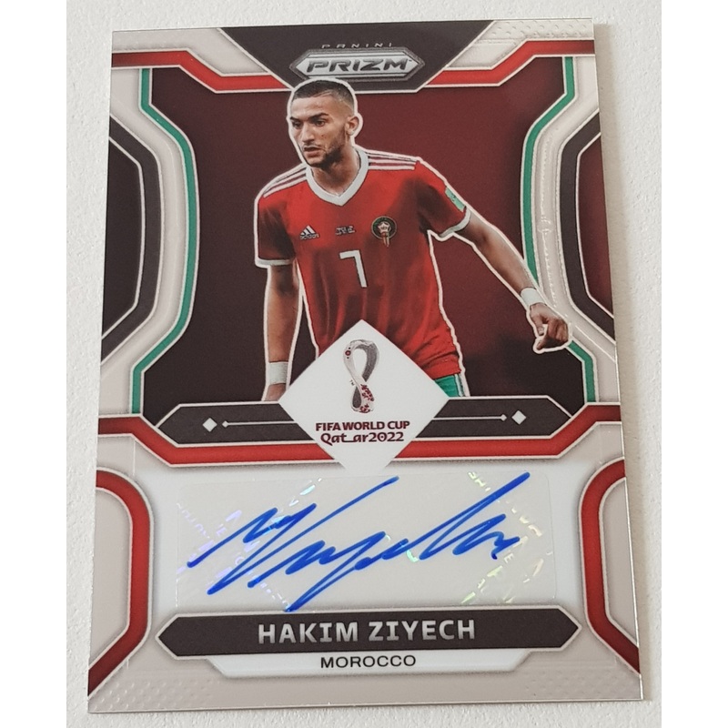 2022 Panini Prizm World Cup Hakim Ziyech #S-HZ Autograph Trading Card