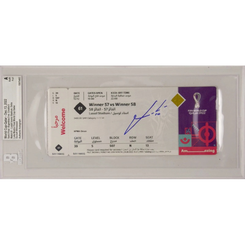 Luka Modric Signed 2022 World Cup Semi Final Match Ticket – BGS Authentic