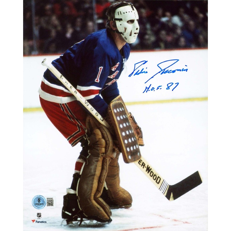 Rangers Eddie Giacomin HOF 87 Authentic Signed 8×10 Vertical Photo BAS 1