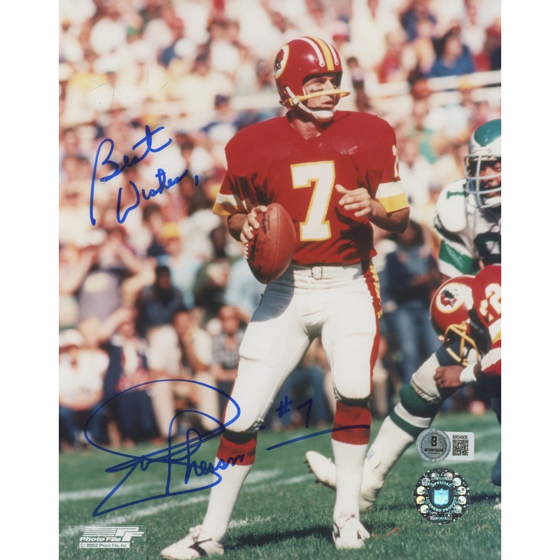 Redskins Joe Theismann Best Wishes Authentic Signed 8×10 Photo BAS #BR54908