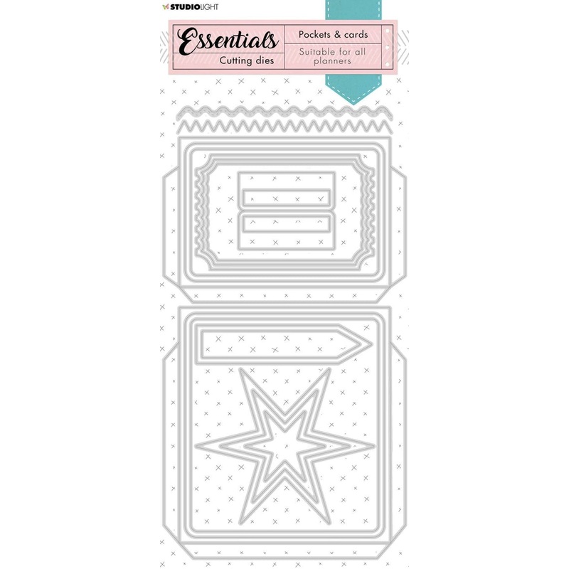 Studio Light Cutting Die Pocket And Label Star Planner Essentials 125x235x1mm 1 PC nr.112