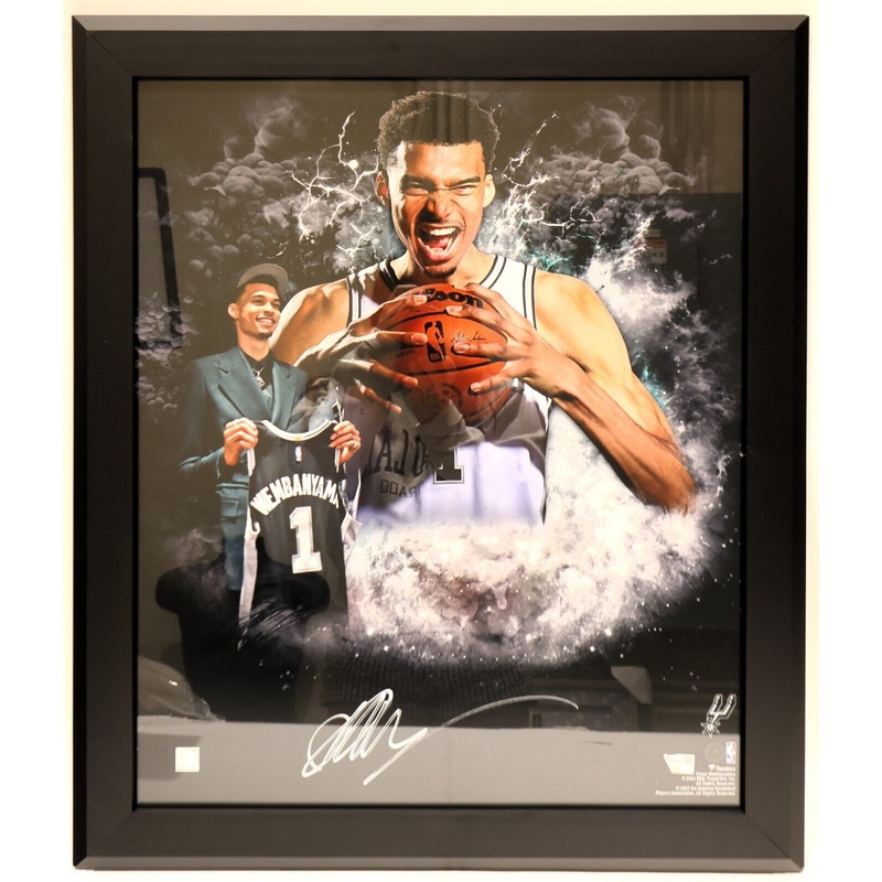 Victor Wembanyama Autographed Framed Photo 28×24 Fanatics COA Frame Is As Is