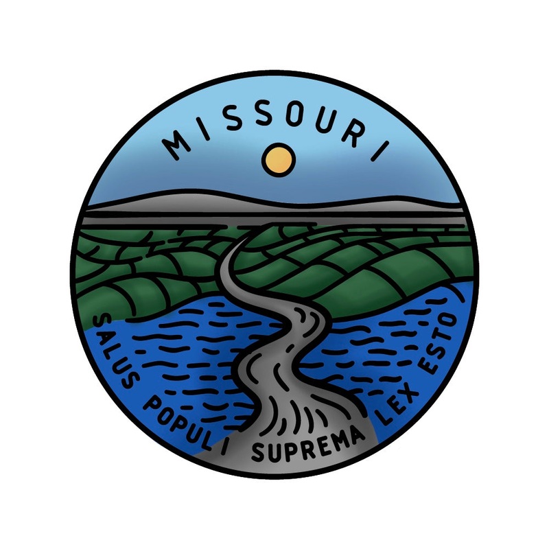 50 States Circles – 2×2 Stamp Set – Missouri
