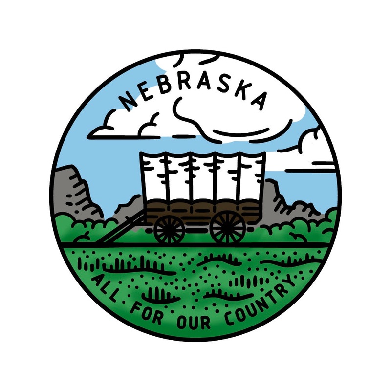 50 States Circles – 2×2 Stamp Set – Nebraska