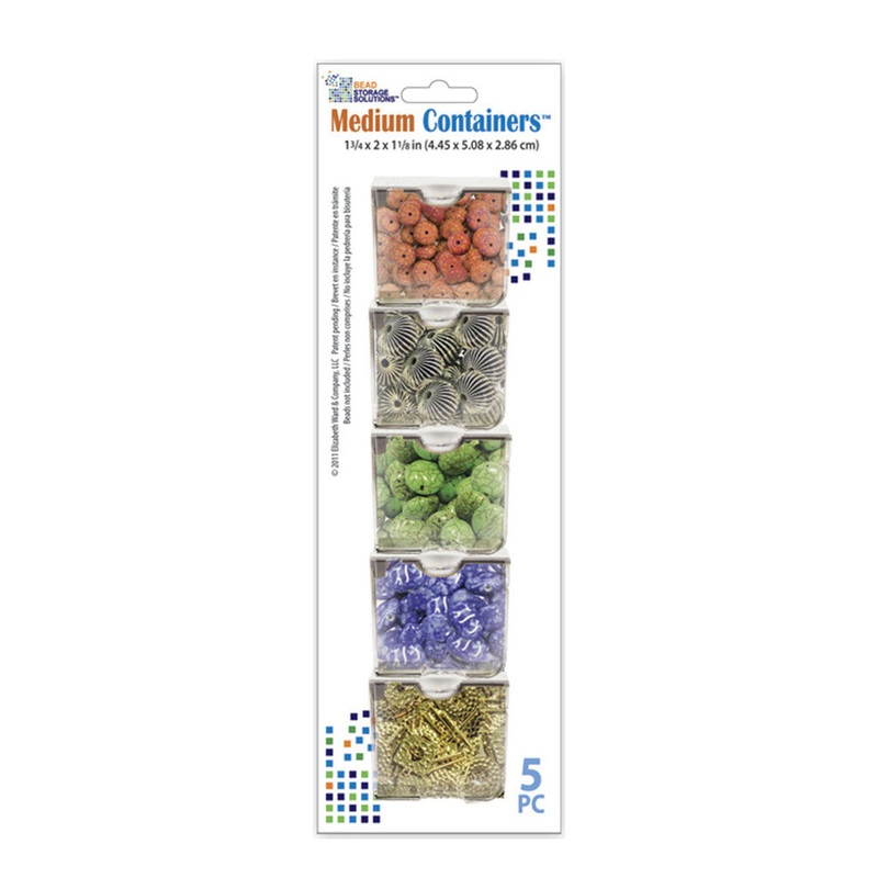 Bead and Embellishment Storage Containers – Medium / Set of 5