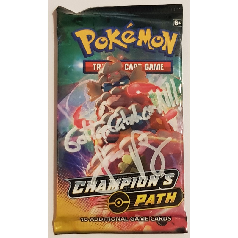 Pokemon Sword and Shield Champions Path Sealed Booster Pack (Signed by Jason Paige)