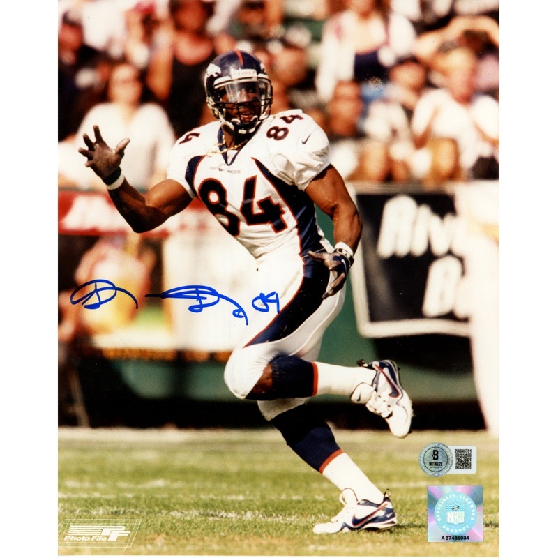 Shannon Sharpe Autographed/Signed Denver Broncos 8×10 Photo Beckett 51053