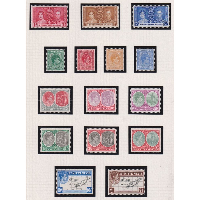 ST KITTS 1938-1950  SET  SUPERB UNMOUNTED MINT