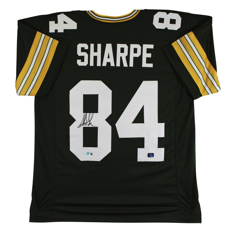 Sterling Sharpe Authentic Signed Green Pro Style Jersey BAS Witnessed