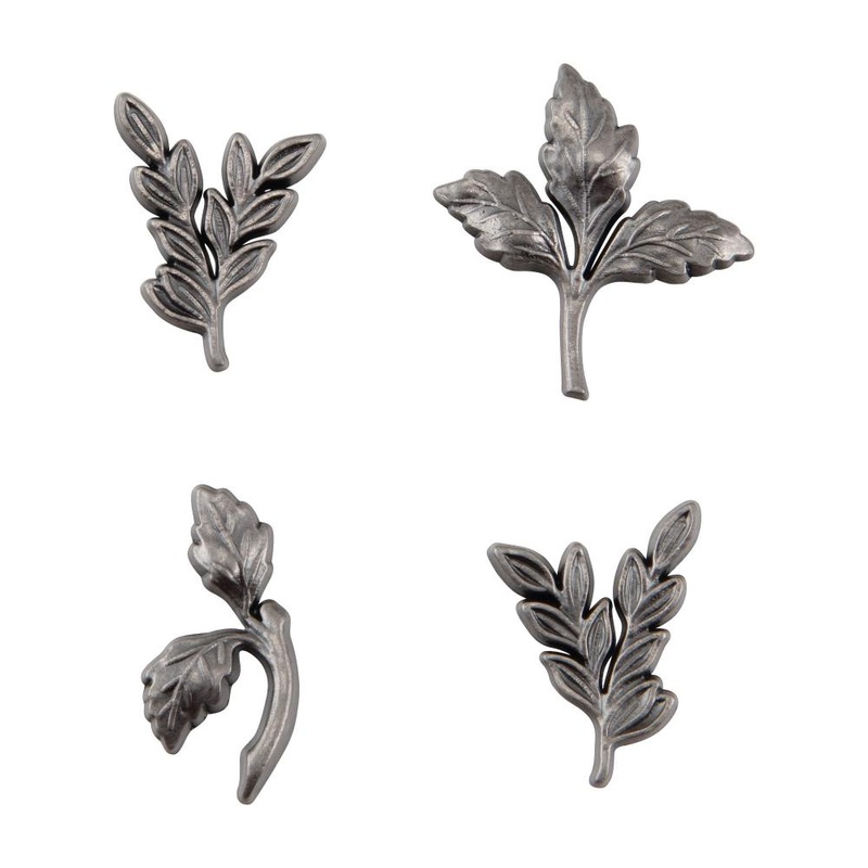 Tim Holtz Idea-Ology Metal Adornments 4/Pkg Foliage