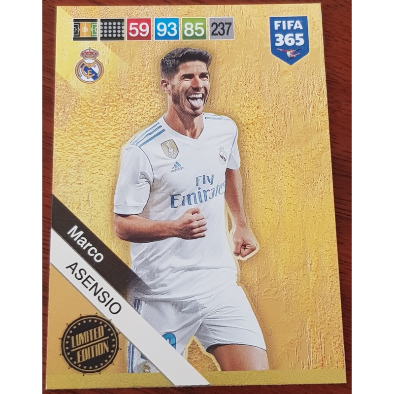 2018 Panini FIFA 365 Marco Asensio Limited Edition Trading Card
