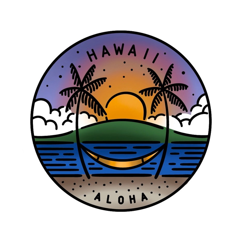 50 States Circles – 2×2 Stamp Set – Hawaii
