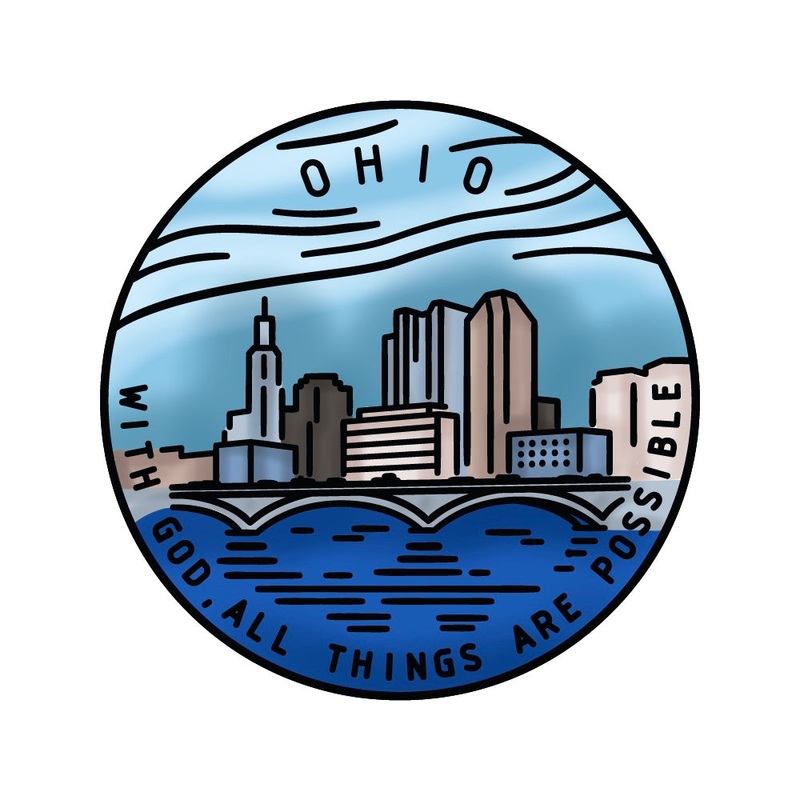 50 States Circles – 2×2 Stamp Set – Ohio