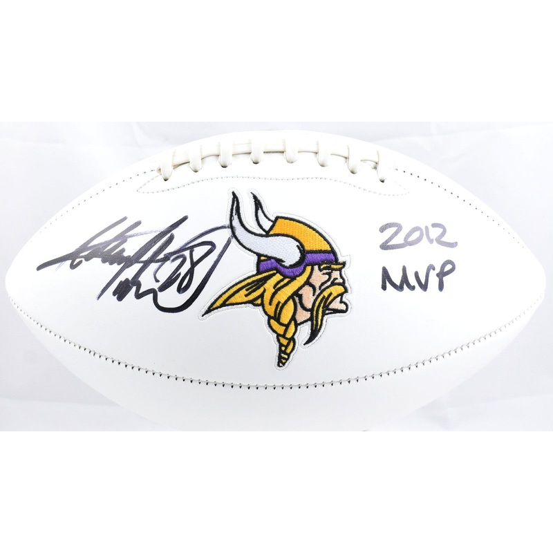 Adrian Peterson Autographed Minnesota Vikings Logo Football MVP -Beckett W Holo