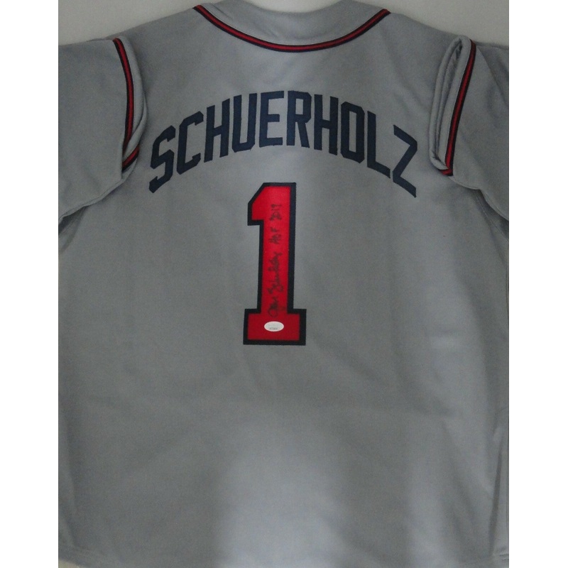 Braves JOHN SCHUERHOLZ Signed Custom Replica Atlanta Grey Jersey AUTO – JSA