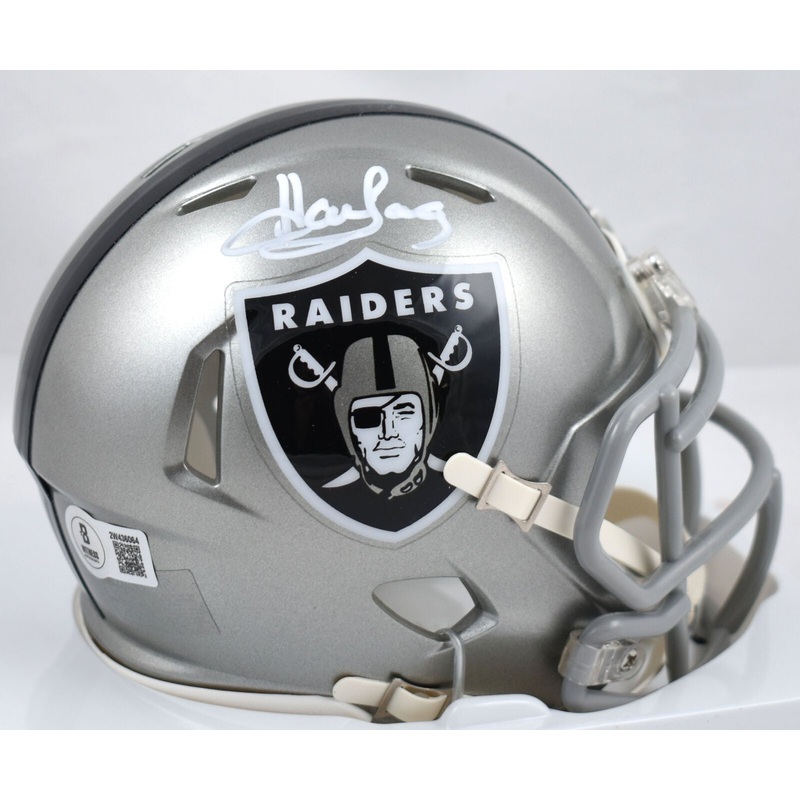 Howie Long Autographed Raiders Flash Speed Mini Helmet-Beckett W Hologram *White