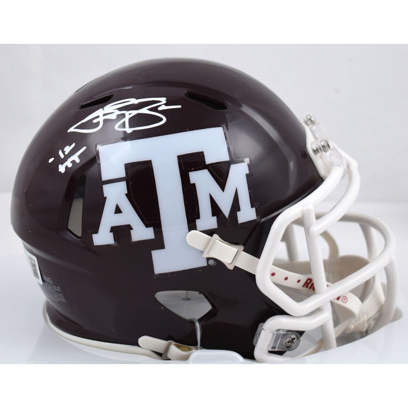 Johnny Manziel Signed Texas A&M Speed Mini Helmet 12 HT- Beckett W Holo Maroon