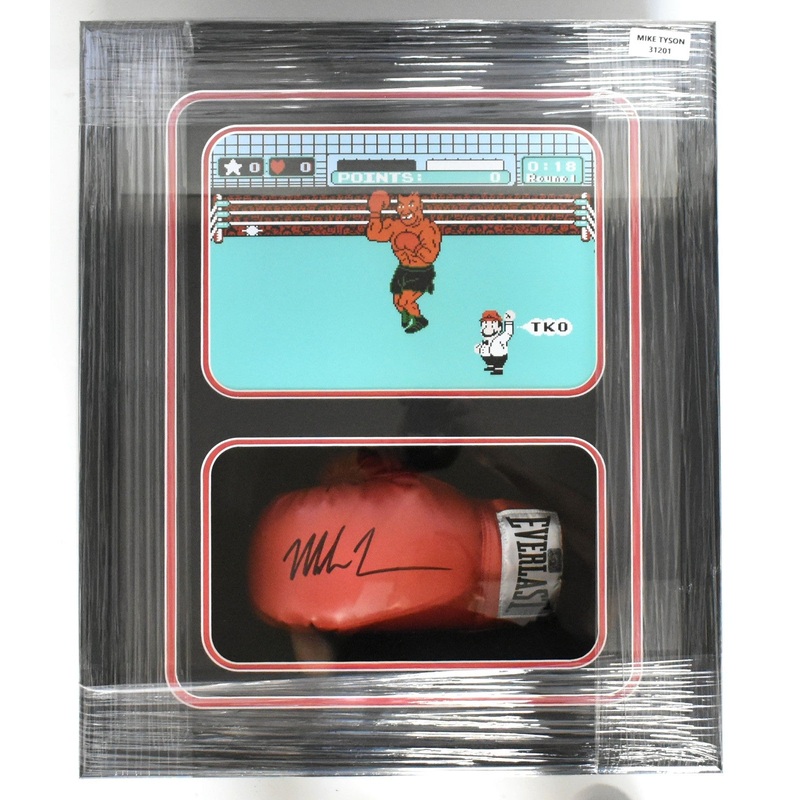Mike Tyson Autographed Shadow Box Red Everlast Boxing Glove *Left- Fiterman Holo