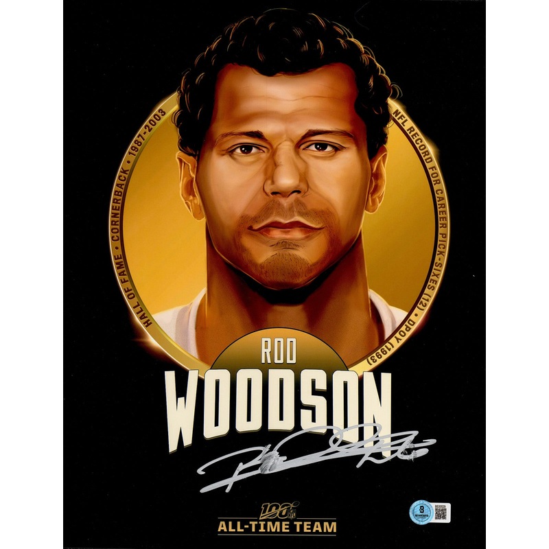 Rod Woodson Autographed 11×14 Photo Steelers (Smudged) Beckett QR #BS30529