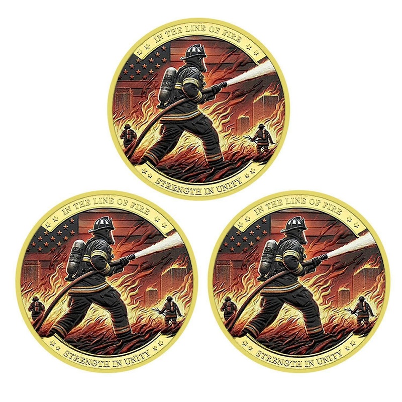 1 Pc/3 Pcs/5 Pcs Firefighter Souvenir Coin Fireman Rescue Department Souvenir Coin Lightweight