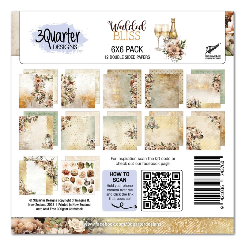 3Quarter Designs  Wedded Bliss6x6 Paper Pack
