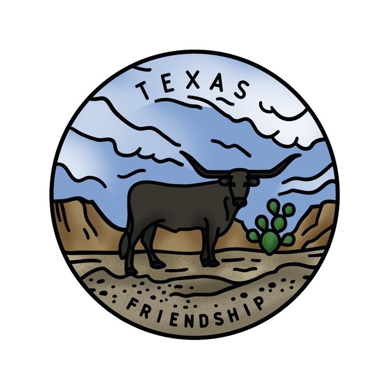 50 States Circles – 2×2 Stamp Set – Texas 2.0