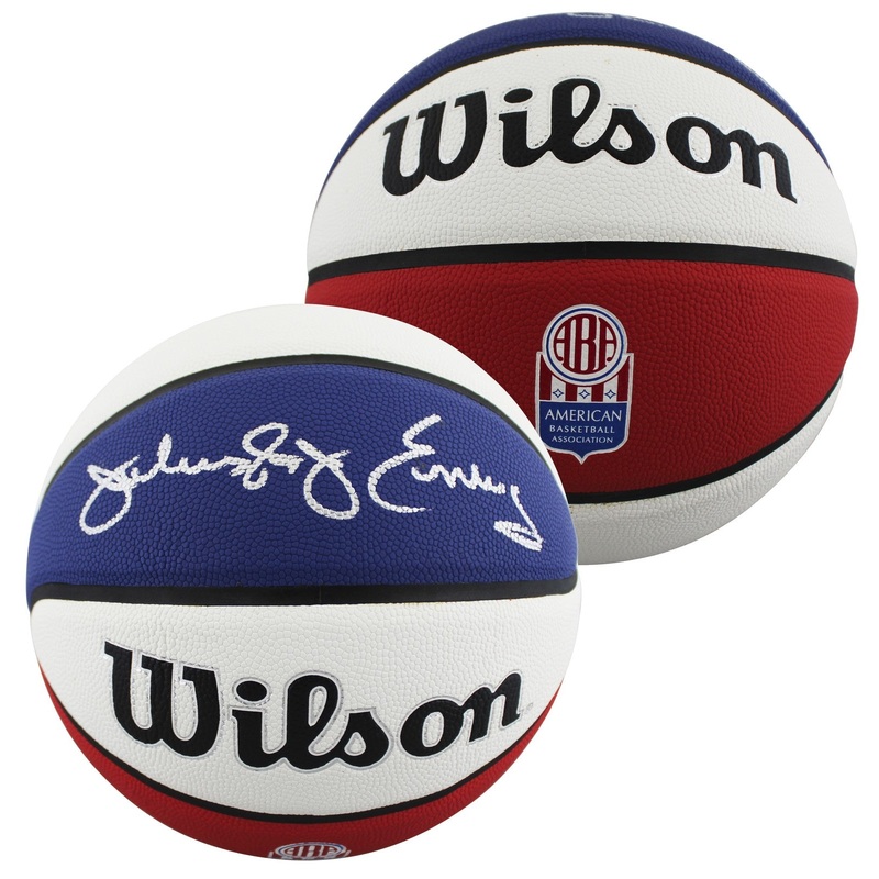 76ers Julius Dr. J Erving Authentic Signed ABA Basketball BAS Witnessed 2