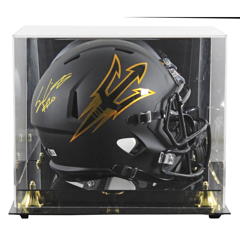 Arizona State Sam Leavitt Signed Black Full Size Speed Rep Helmet W/ Case BAS W