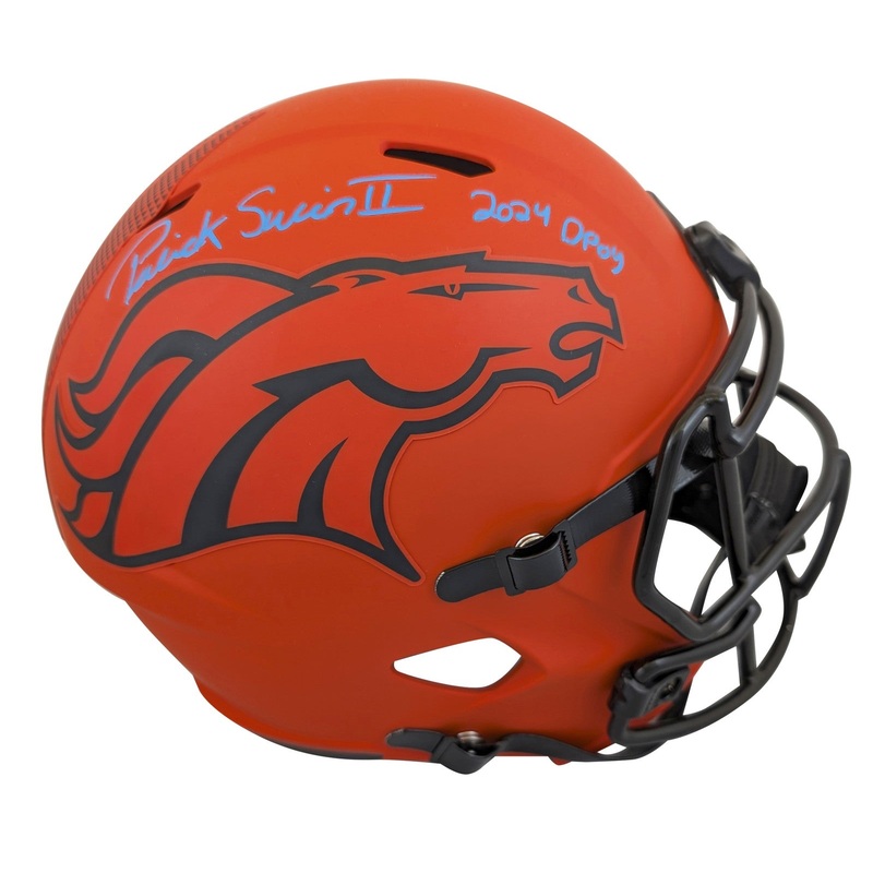 Broncos Patrick Surtain II 2024 DPOY Signed Rave F/S Speed Rep Helmet BAS Wit
