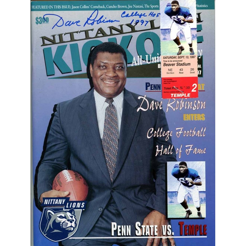 Dave Robinson Signed Magazine Penn State 9/13/1997 w/Ticket BAS 50717