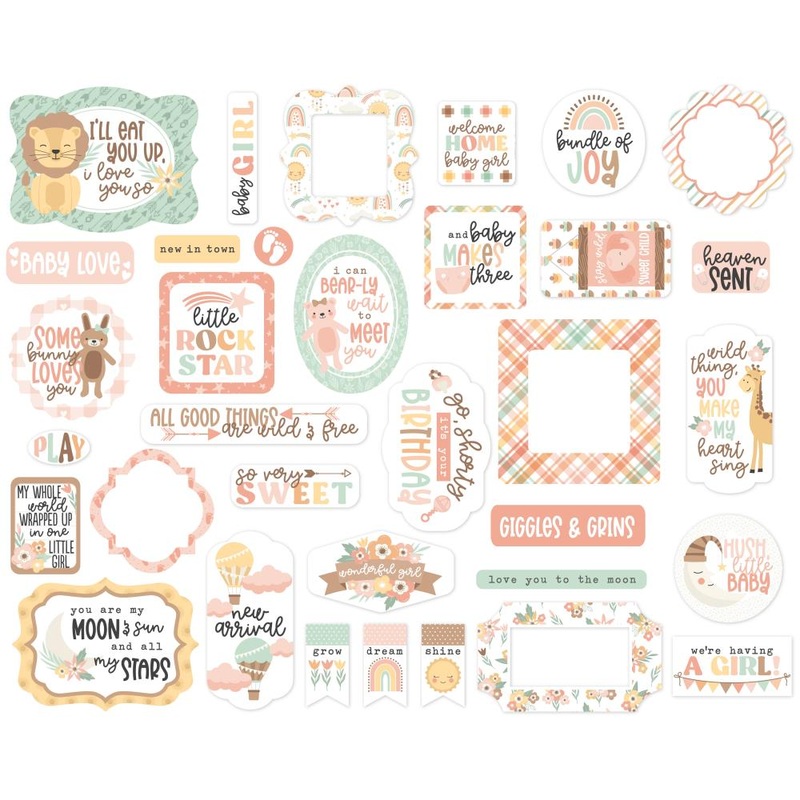 Echo Park Cardstock Ephemera 33/Pkg Icons, Our Baby Girl