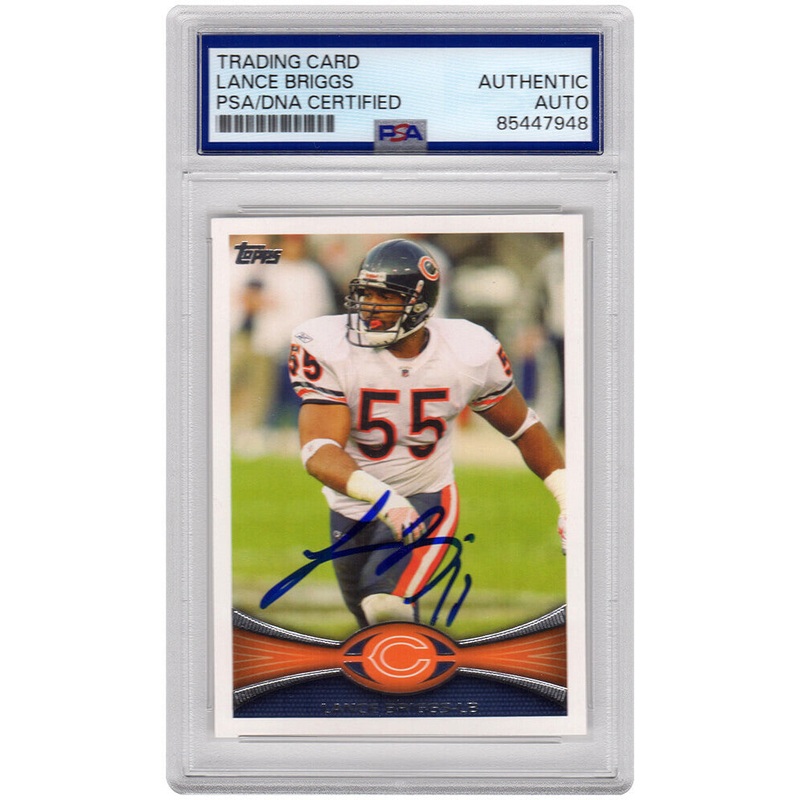Lance Briggs Signed Bears 2012 Topps Football Trading Card #227 – (PSA Slabbed)