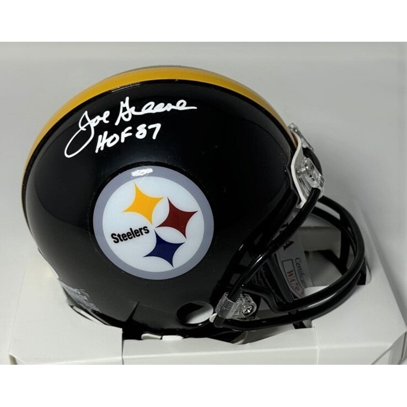 Steelers Hall of Famer JOE GREENE Signed Riddell VSR4 Mini Helmet AUTO – JSA