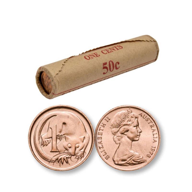Australia 1978 1c Uncirculated 50-Coin RAM Roll