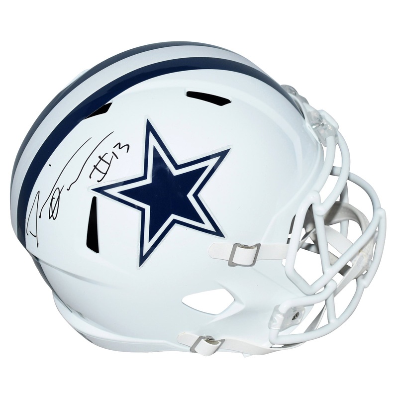 DEMARVION OVERSHOWN SIGNED DALLAS COWBOYS WHITE FULL SIZE SPEED HELMET BECKETT