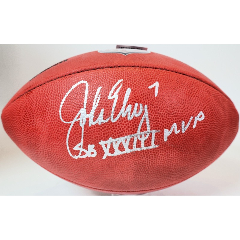 John Elway Autographed Broncos The Duke NFL Game Ball w/ Inscription (BAS)