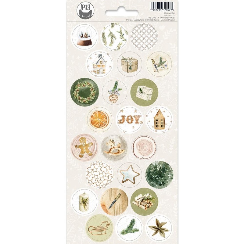P13 Cosy Winter Cardstock Stickers 4X9 #03