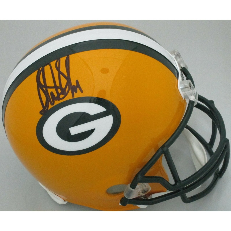Packers STERLING SHARPE Signed Full Size Replica Helmet AUTO – PHOF – Beckett