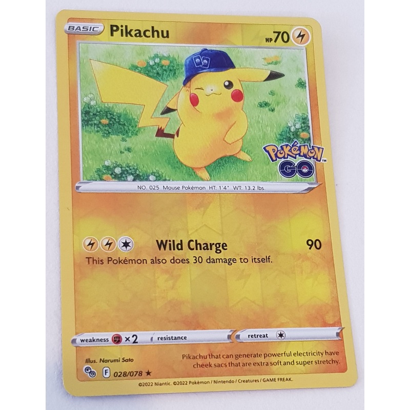 Pokemon Go Pikachu #28/78 Reverse Holo Trading Card