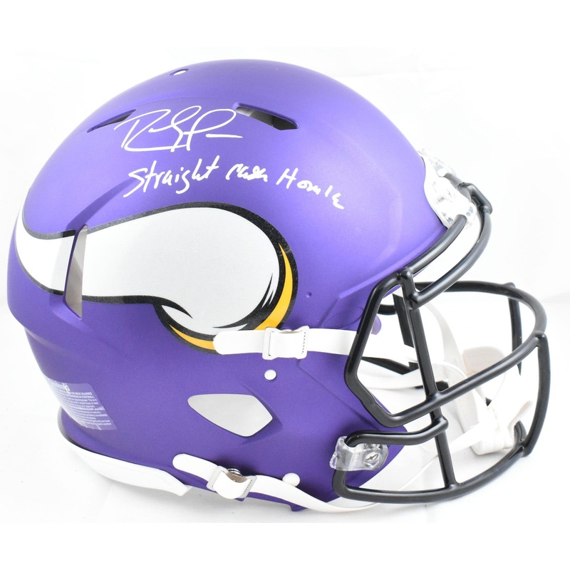 Randy Moss Autographed Vikings F/S Speed Authentic Helmet Straight Cash-Beckett